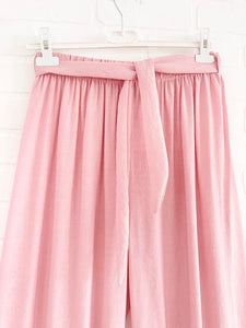 Pink linen wide leg