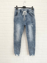 Load image into Gallery viewer, Itamaska Distressed Jean Joggers
