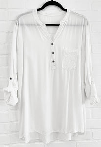 Long shirt with clear sequins details