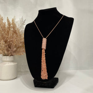 Rose Gold Necklace With Hanging Chains