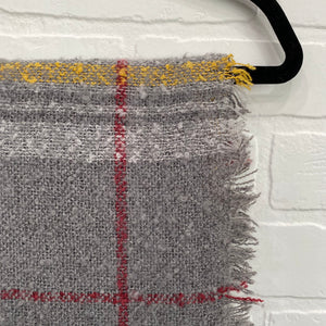 Grey Scarf With Yellow And Red Pattern