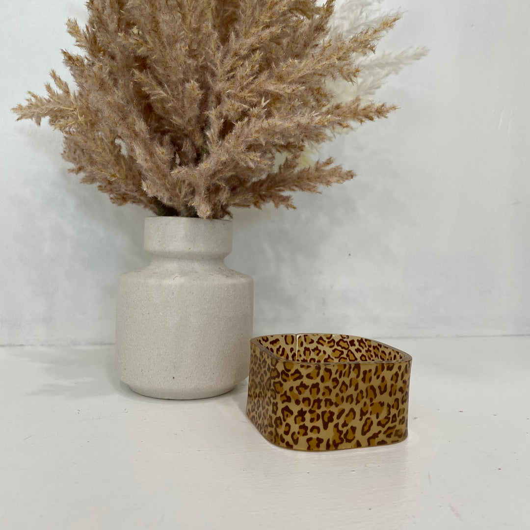 Bracelet carré épais imprimé léopard