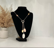 Load image into Gallery viewer, Silver Chain with Silver, Gold, And Rose Gold Dangling Ovals
